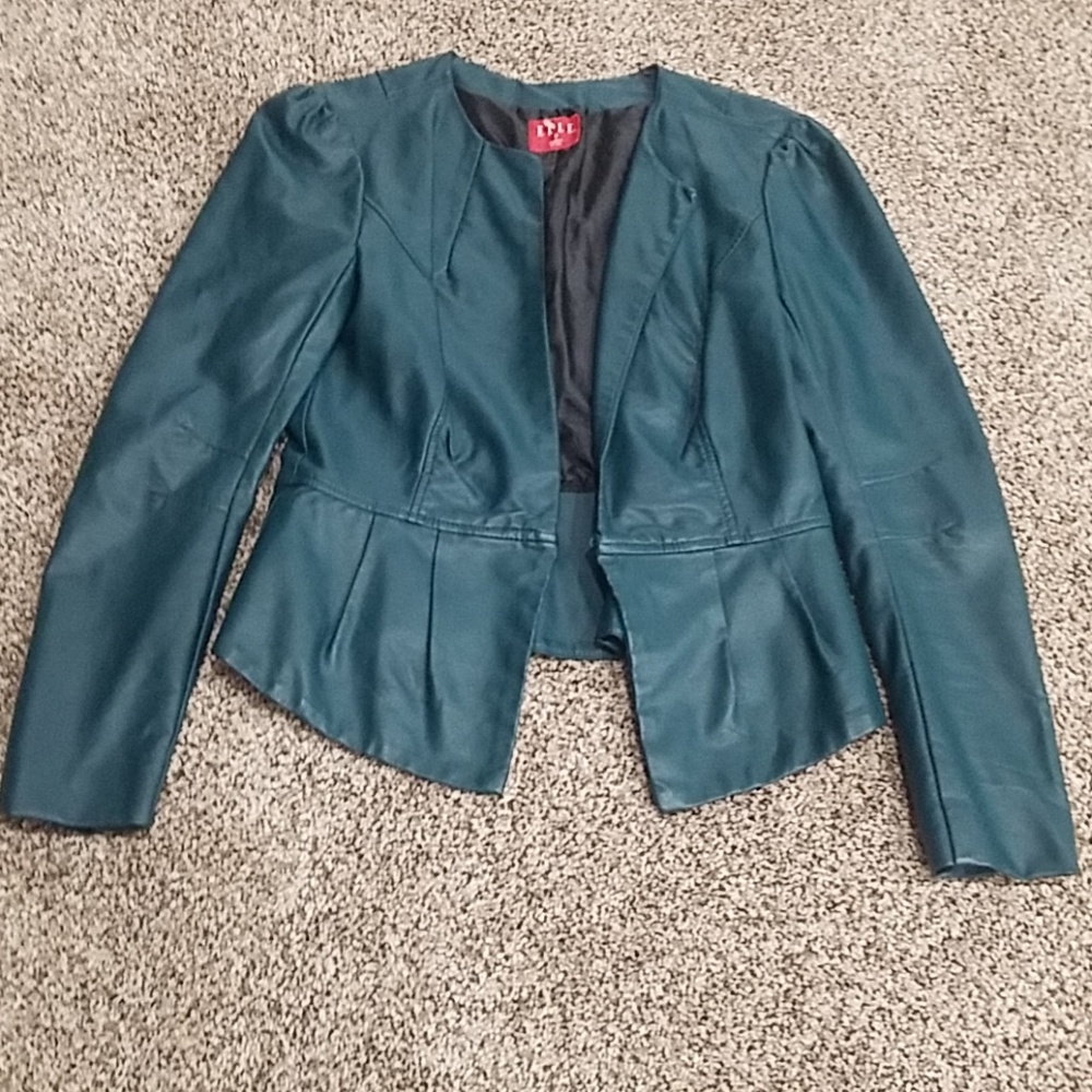 Elle Faux Leather Bomber Style Jacket S